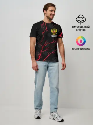 Мужская базовая футболка / РОССИЯ / RUSSIA