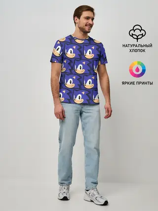 Мужская базовая футболка / Sonic pattern
