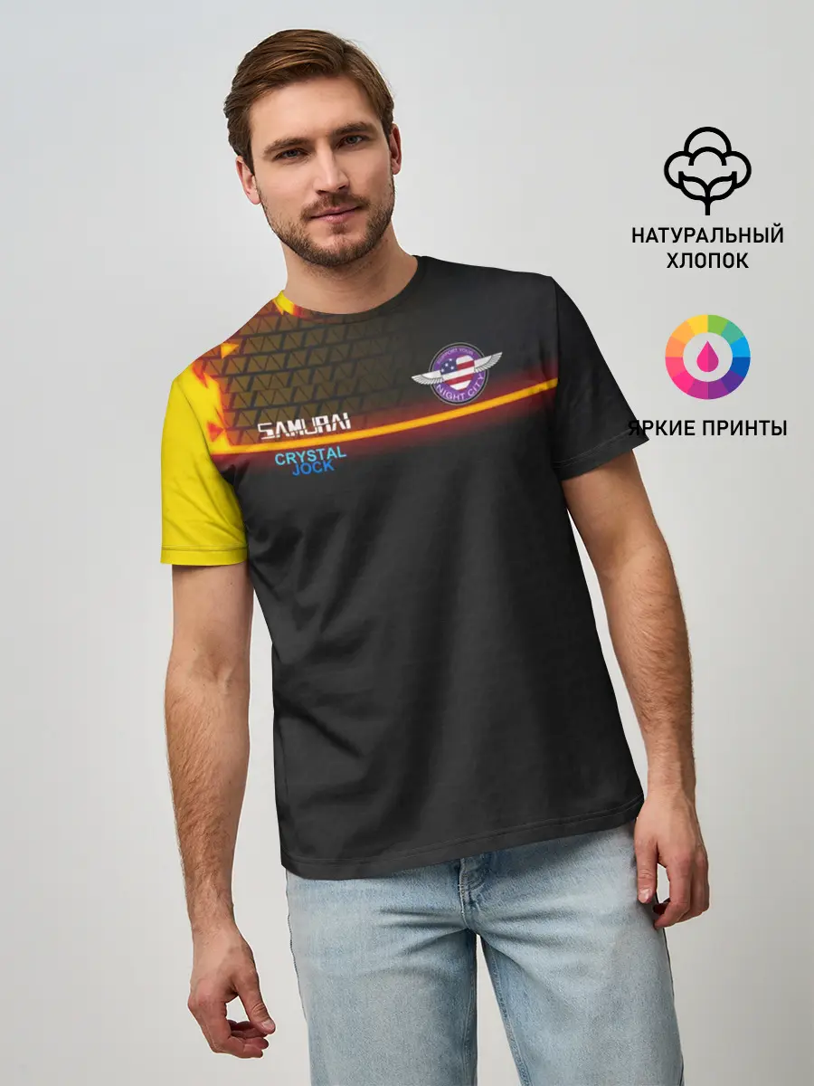 Мужская базовая футболка / CYBERPUNK 2077 SAMURAI