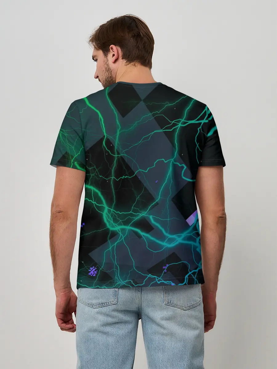 Мужская базовая футболка / Молнии Майнкрафт