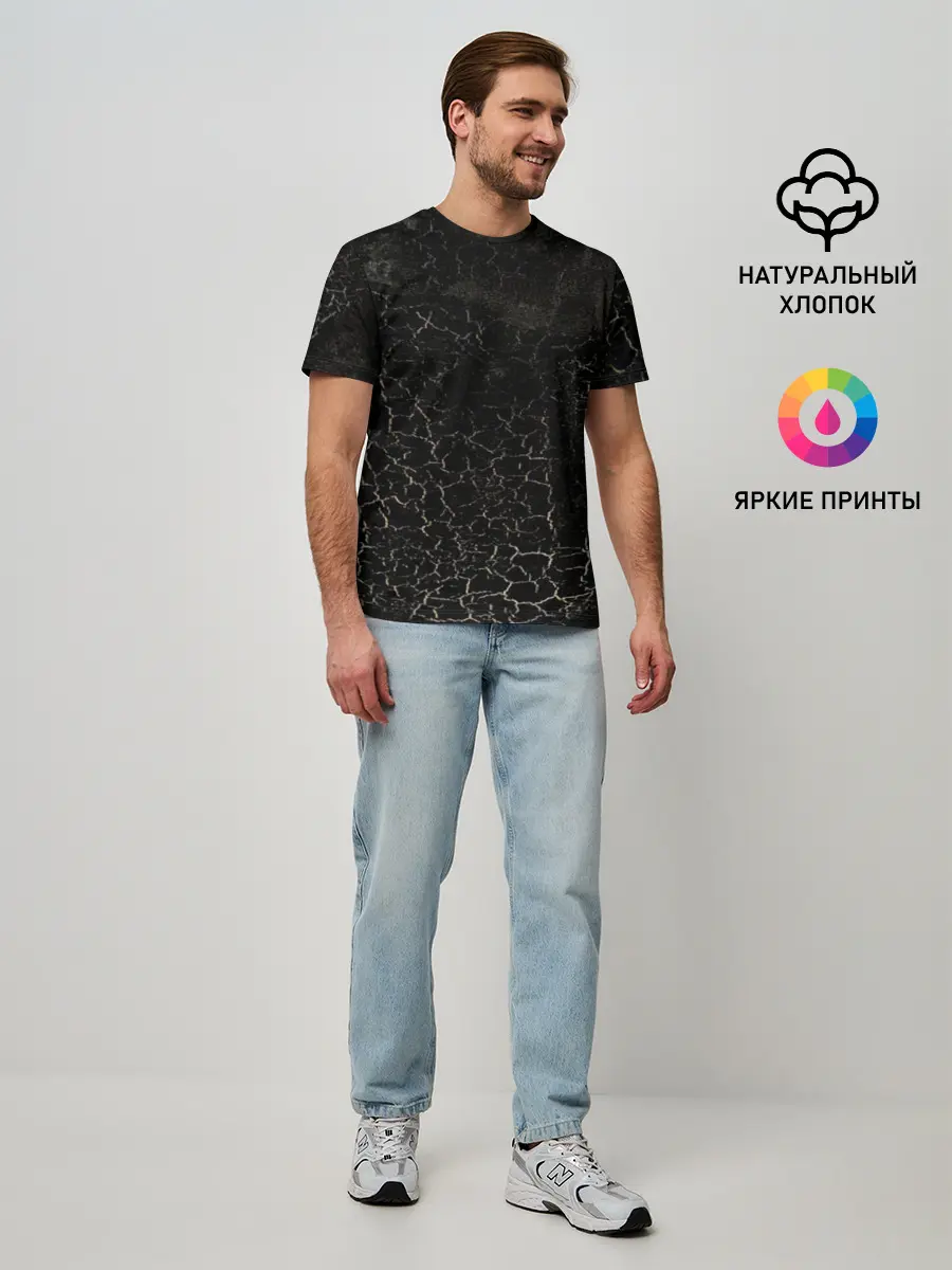 Мужская базовая футболка / Квадрат Малевича как фон