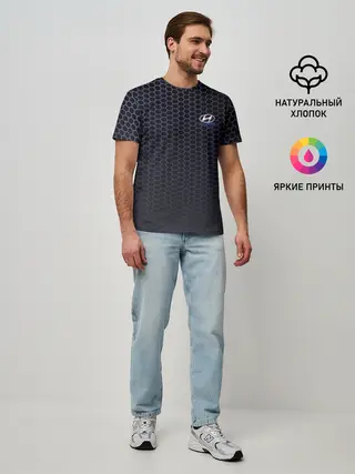 Мужская базовая футболка / HYUNDAI carbon uniform 2018