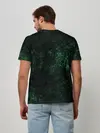 Мужская базовая футболка / Темно-зеленый мраморный узор
