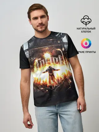 Мужская базовая футболка / Frostpunk - city