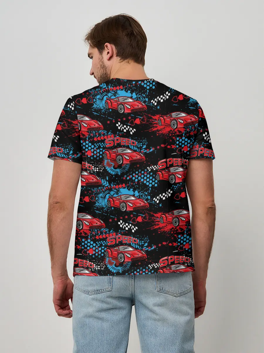 Мужская базовая футболка / Гоночная машинка