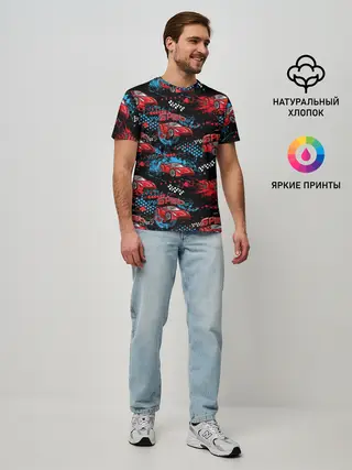 Мужская базовая футболка / Гоночная машинка