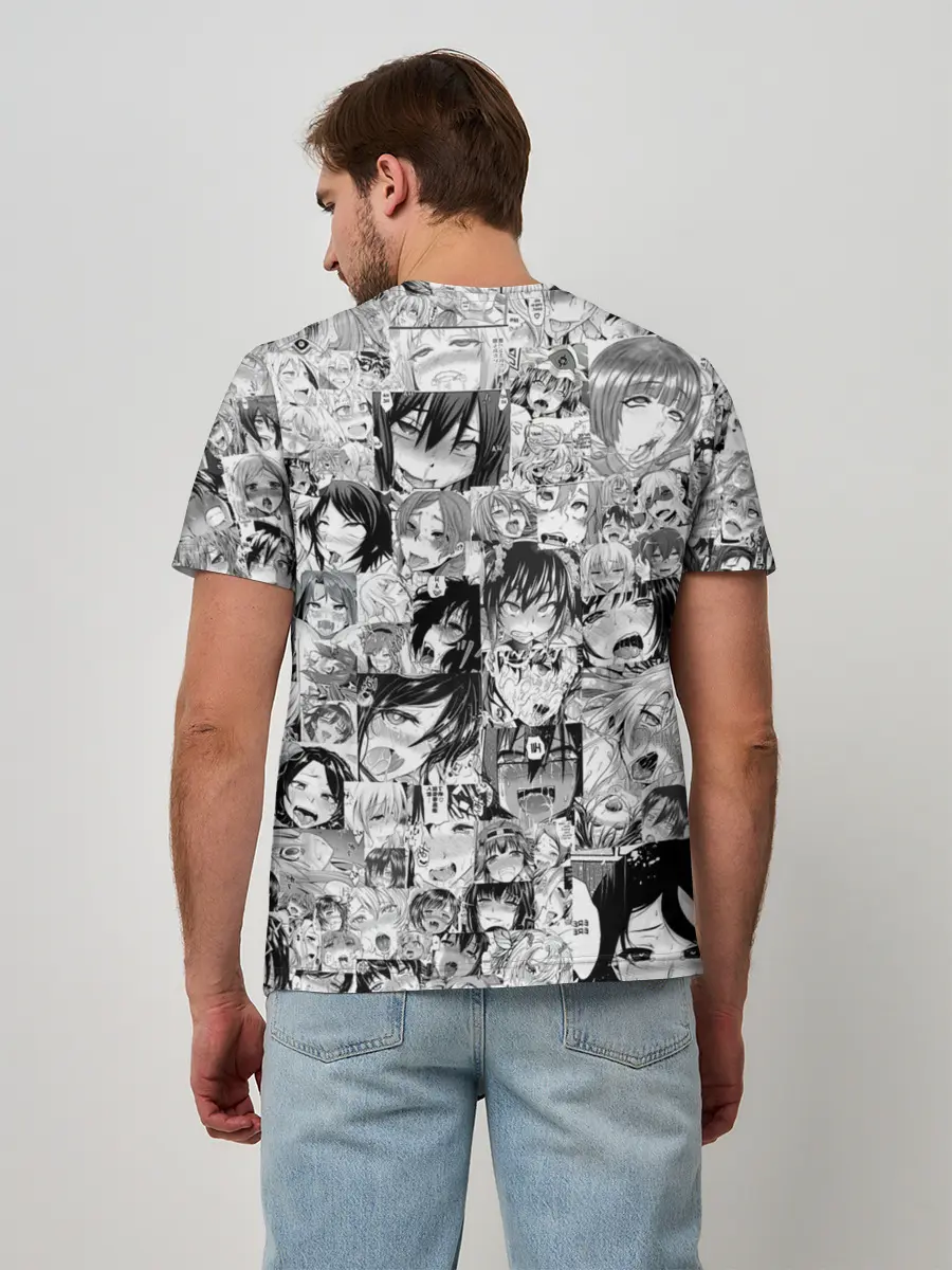 Мужская базовая футболка / АХЕГАО ЛИЦА | AHEGAO FACES