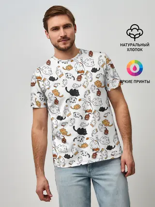 Мужская базовая футболка / Коты