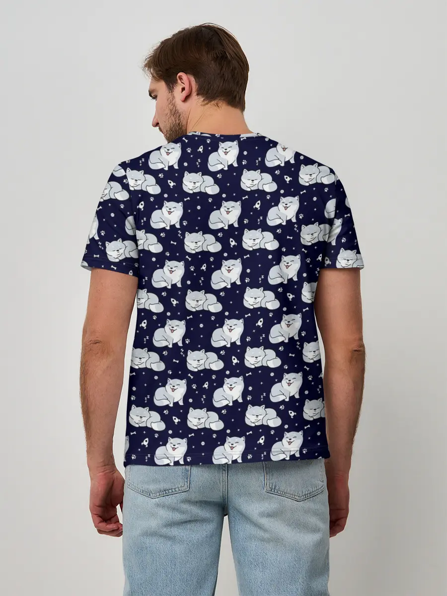 Мужская базовая футболка / Милая Шиба Ину