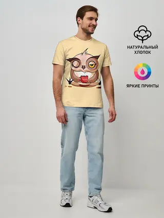 Мужская базовая футболка / Сова Кофеман