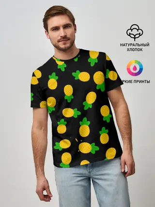 Мужская базовая футболка / Ананасы