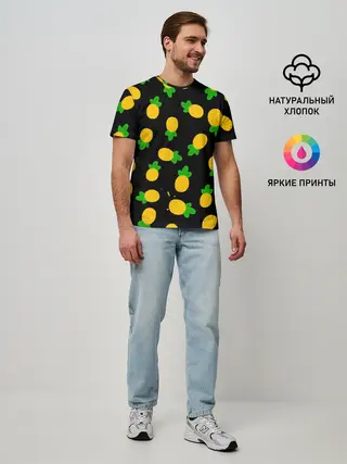 Мужская базовая футболка / Ананасы