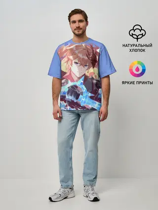 Мужская футболка оверсайз / ТАРТАЛЬЯ / ГЕНШИН ИМПАКТ