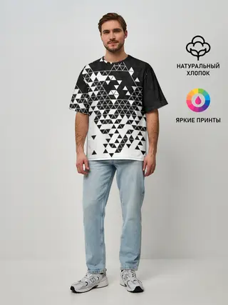 Мужская футболка оверсайз / Векторные фигуры