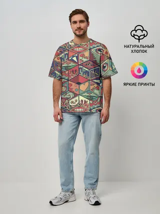 Мужская футболка оверсайз / Психоделика