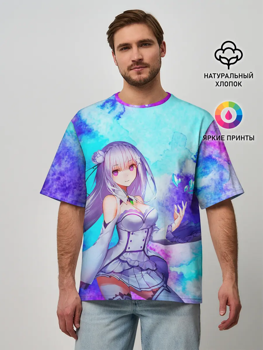 Мужская футболка оверсайз / Re:Zero