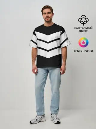 Мужская футболка оверсайз / Три полоски