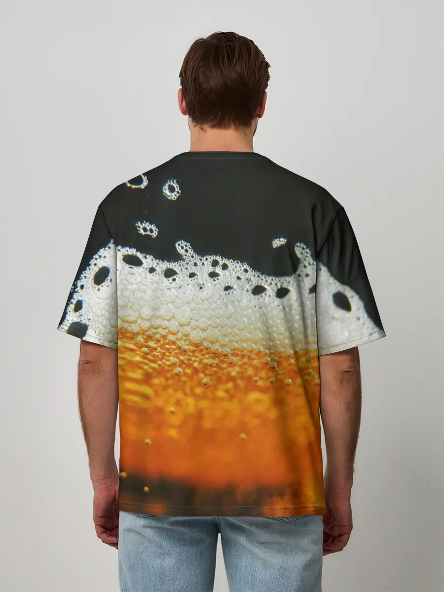 Мужская футболка оверсайз / ТЕМНОЕ ПИВО