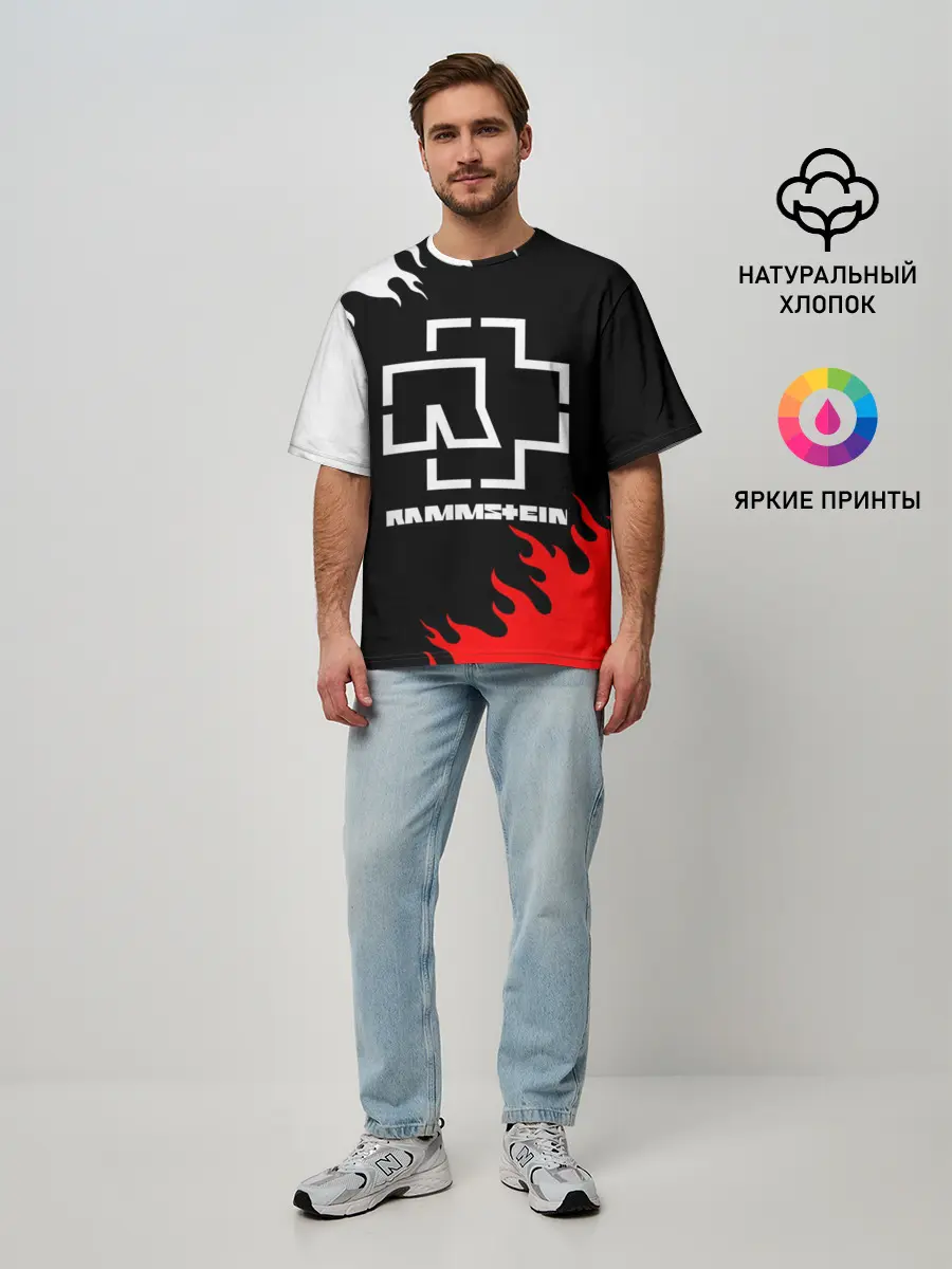 Мужская футболка оверсайз / RAMMSTEIN | РАМШТАЙН