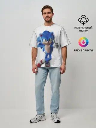 Мужская футболка оверсайз / SONIC