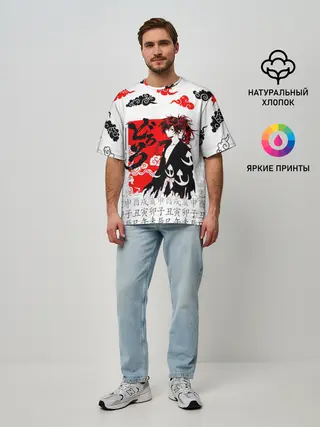 Мужская футболка оверсайз / ДОРОРО / DORORO / ХЯККИМАРУ