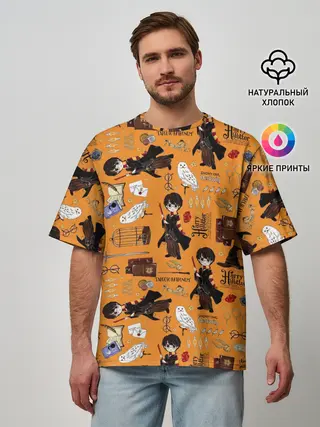 Мужская футболка оверсайз / Гарри Поттер