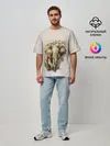 Мужская футболка оверсайз / акварельный слон брызги