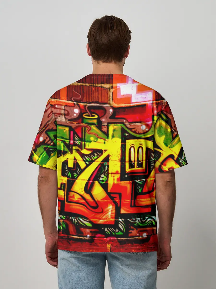 Мужская футболка оверсайз / Граффити