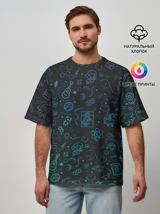 Мужская футболка оверсайз / Логотипы