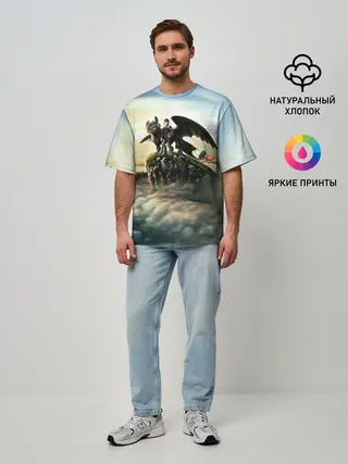 Мужская футболка оверсайз / Как приручить дракона