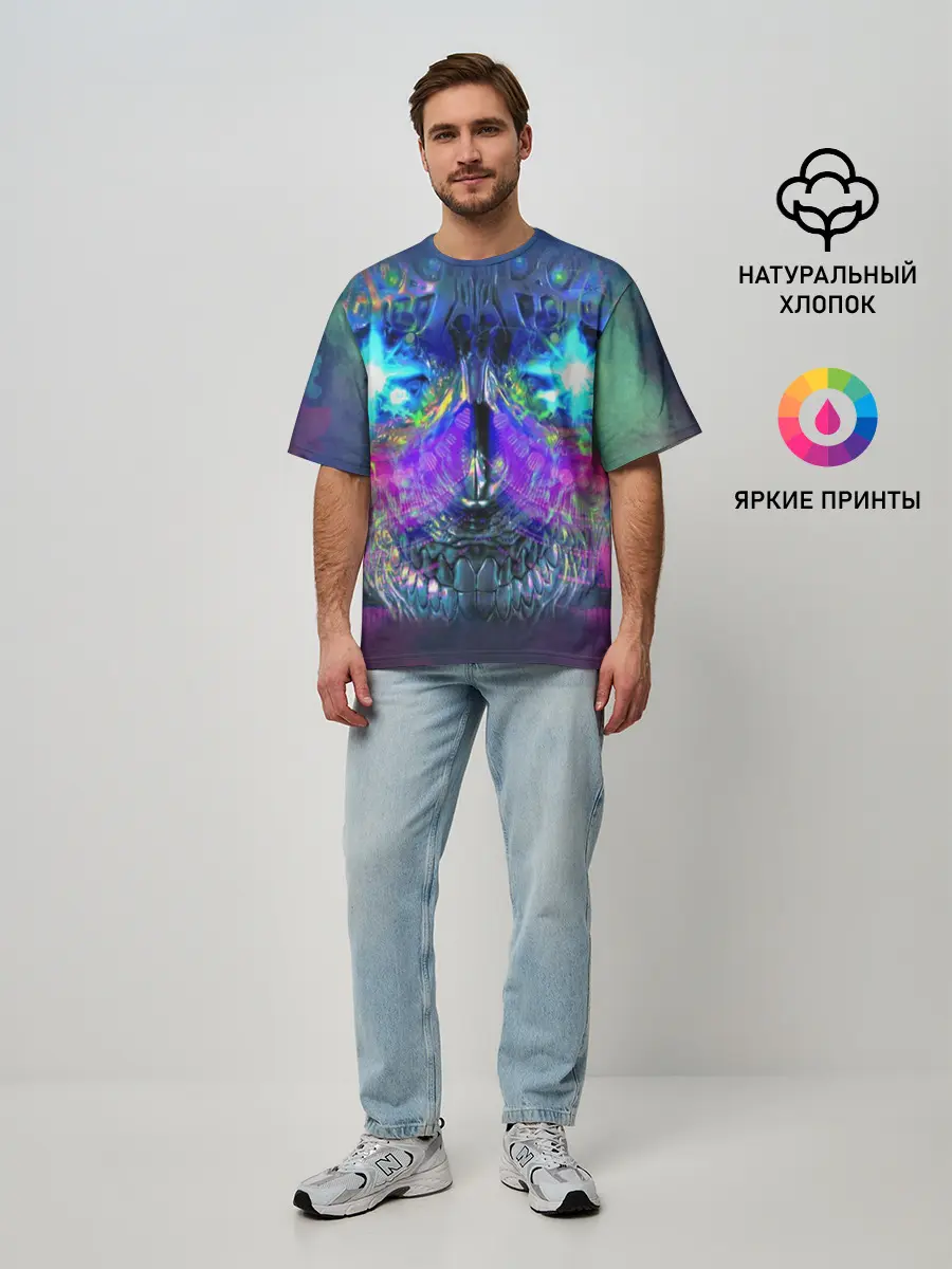 Мужская футболка оверсайз / Черепок