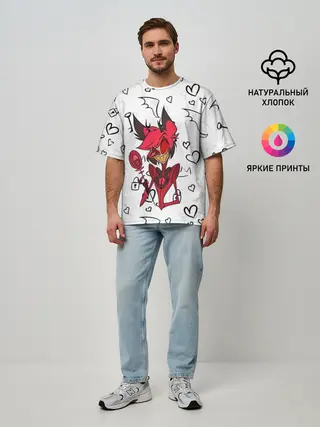 Мужская футболка оверсайз / ОТЕЛЬ ХАЗБИН АЛАСТОР