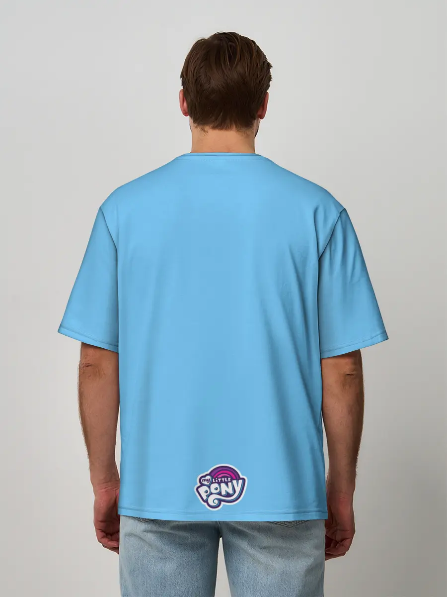 Мужская футболка оверсайз / Пони в звёздном небе