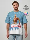 Мужская футболка оверсайз / Новогодний Fortnite