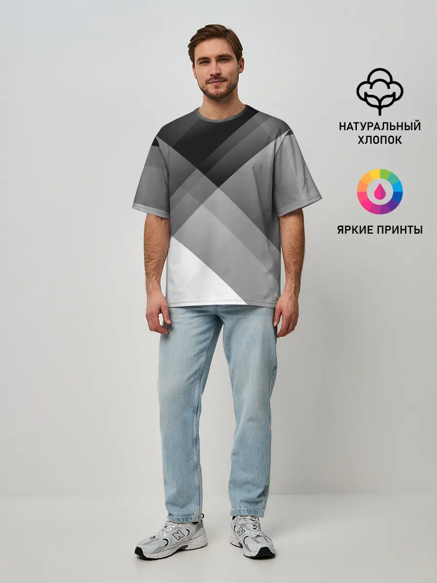 Мужская футболка оверсайз / Геометрия