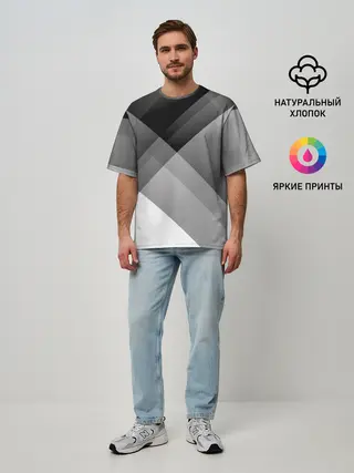 Мужская футболка оверсайз / Геометрия