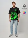 Мужская футболка оверсайз / SKODA GREEN LOGO BLACK STYLE