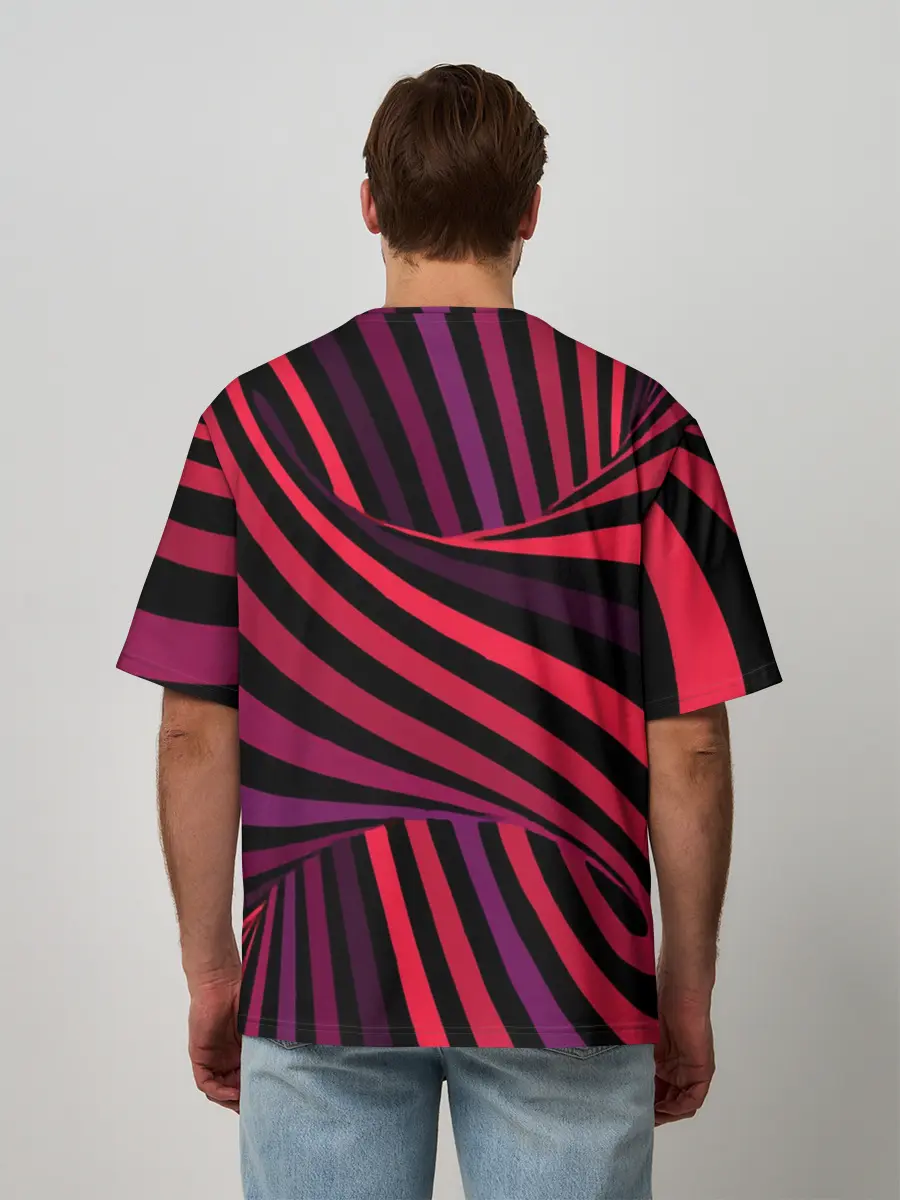 Мужская футболка оверсайз / Оптическая иллюзия
