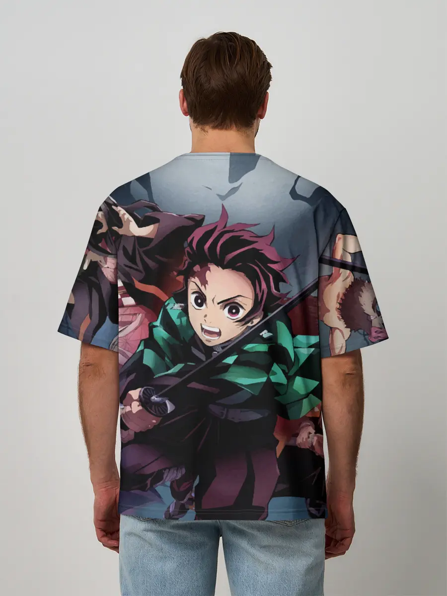 Мужская футболка оверсайз / Клинок рассекающий демонов