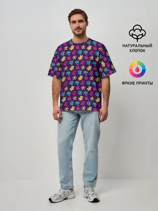 Мужская футболка оверсайз / Иероглифы