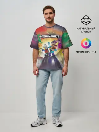 Мужская футболка оверсайз / MINECRAFT | МАЙНКРАФТ