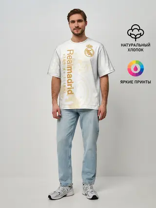 Мужская футболка оверсайз / Реал Мадрид