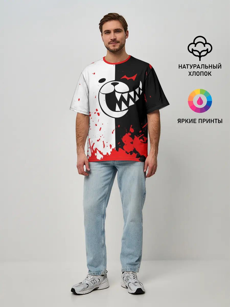Мужская футболка оверсайз / MONOKUMA Blood