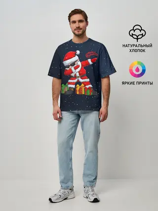 Мужская футболка оверсайз / SANTA DABBING