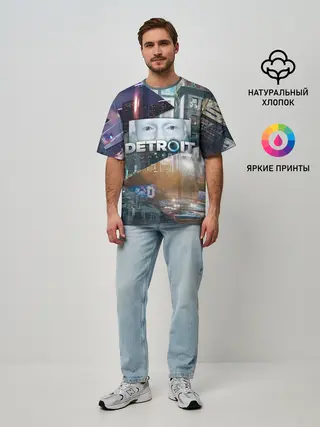 Мужская футболка оверсайз / Detroit: Become Human