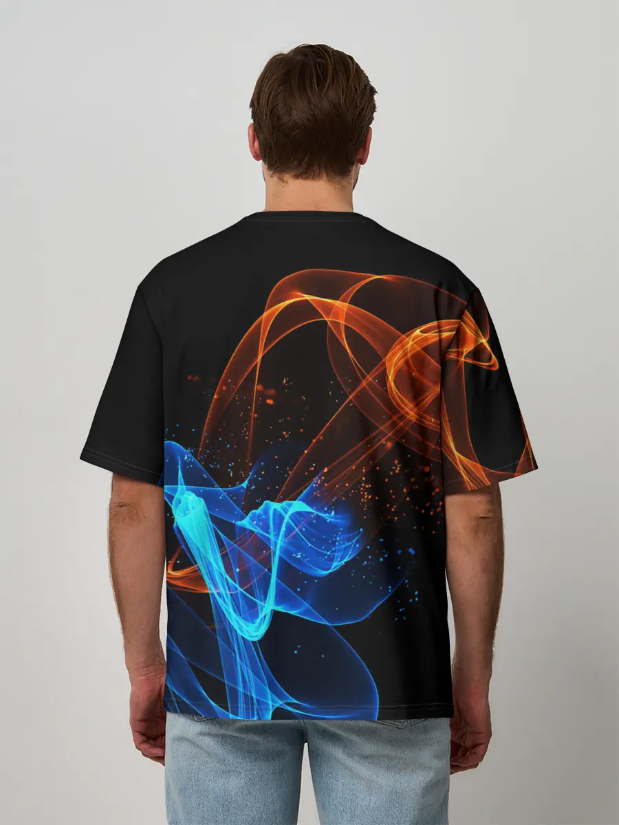 Мужская футболка оверсайз / БИТВА ОГНЕЙ