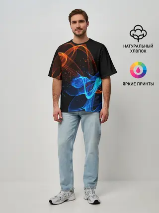 Мужская футболка оверсайз / БИТВА ОГНЕЙ