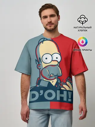 Мужская футболка оверсайз / Homer Simpson