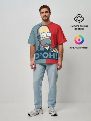 Мужская футболка оверсайз / Homer Simpson
