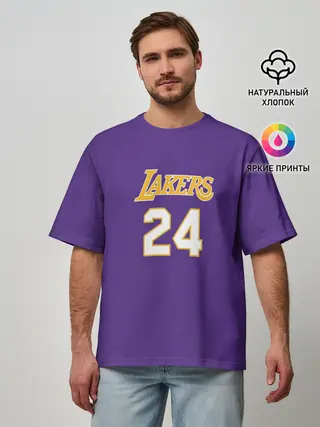 Мужская футболка оверсайз / Los Angeles Lakers / Kobe Brya